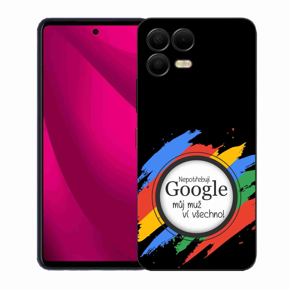 Gélový kryt mmCase na T-Mobile T Phone 3 Pro - muž vie všetko čierne pozadie