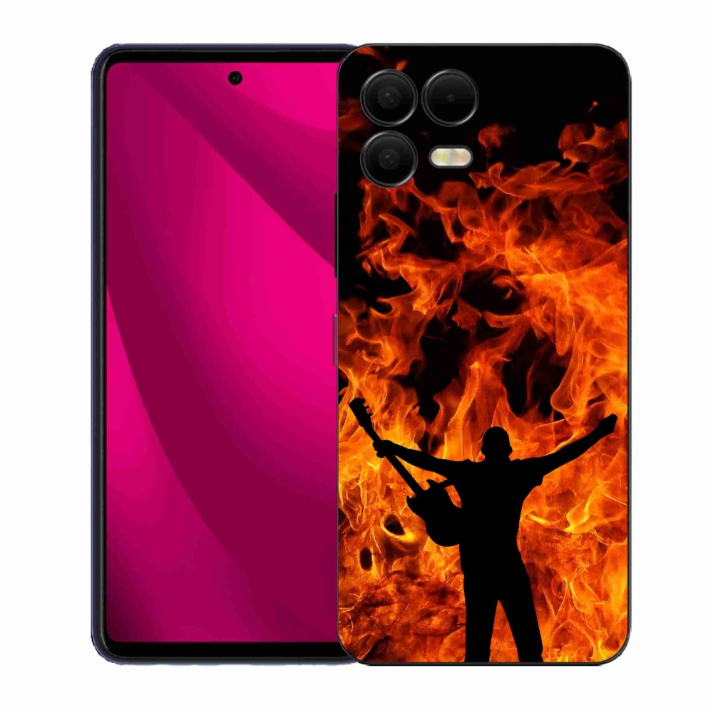 Gélový kryt mmCase na T-Mobile T Phone 3 Pro - muzikant a oheň