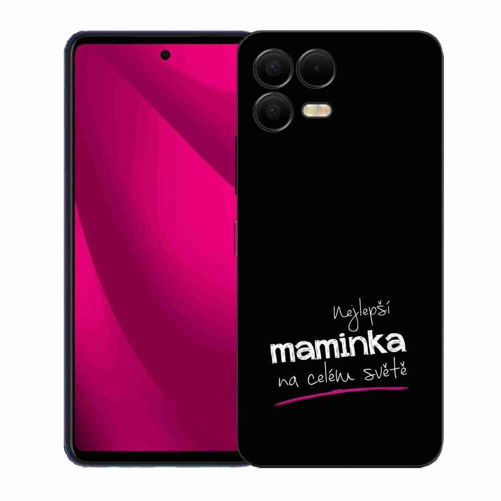Gélový kryt mmCase na T-Mobile T Phone 3 Pro - najlepšia mamička 4 čierne pozadie