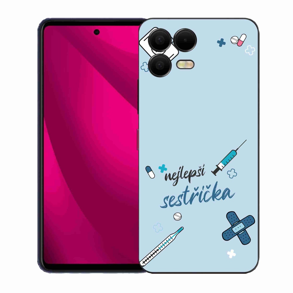 Gélový kryt mmCase na T-Mobile T Phone 3 Pro - najlepšia sestrička modré pozadie