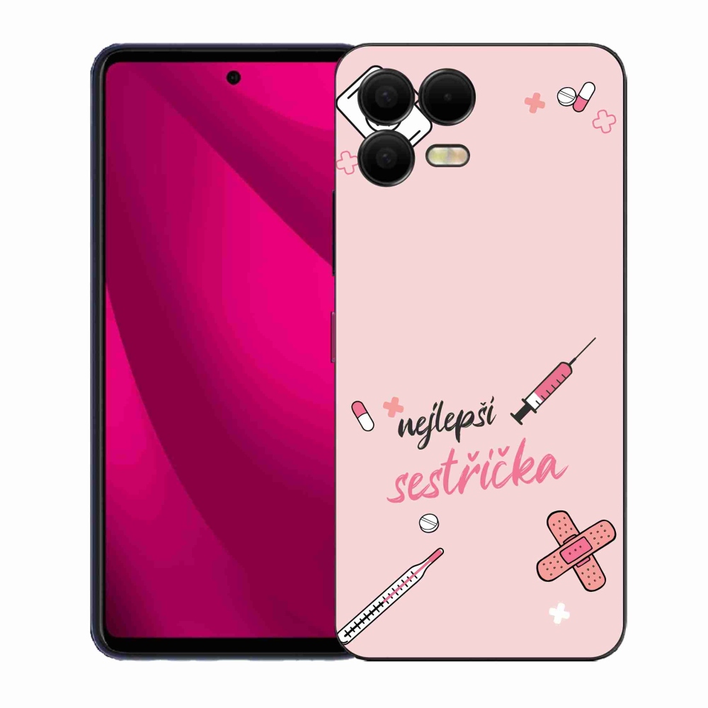 Gélový kryt mmCase na T-Mobile T Phone 3 Pro - najlepšia sestrička ružové pozadie