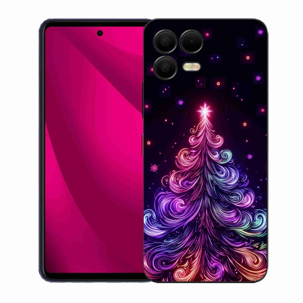 Gélový kryt mmCase na T-Mobile T Phone 3 Pro - neónový vianočný stromček 1