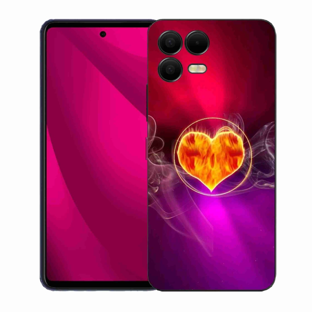 Gélový kryt mmCase na T-Mobile T Phone 3 Pro - ohnivé srdce