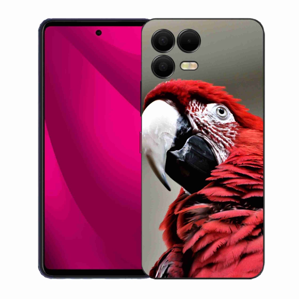 Gélový kryt mmCase na T-Mobile T Phone 3 Pro - papagáj ara červený