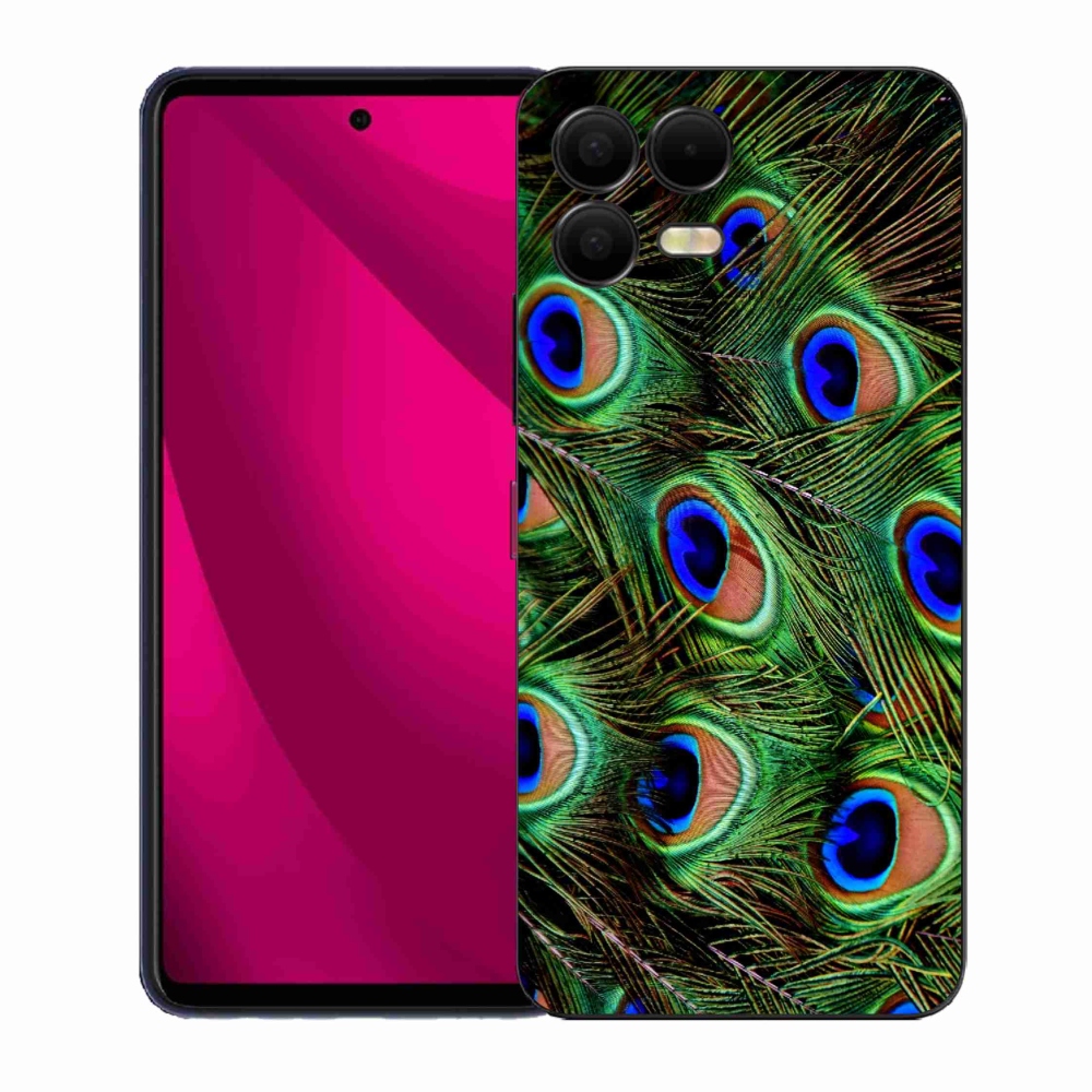 Gélový kryt mmCase na T-Mobile T Phone 3 Pro - pávie perie