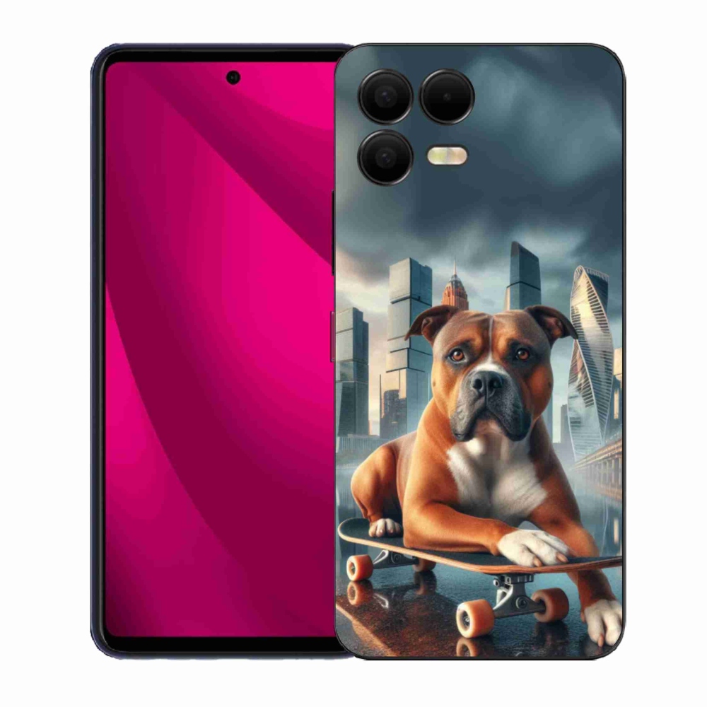 Gélový kryt mmCase na T-Mobile T Phone 3 Pro - pes na skateboarde