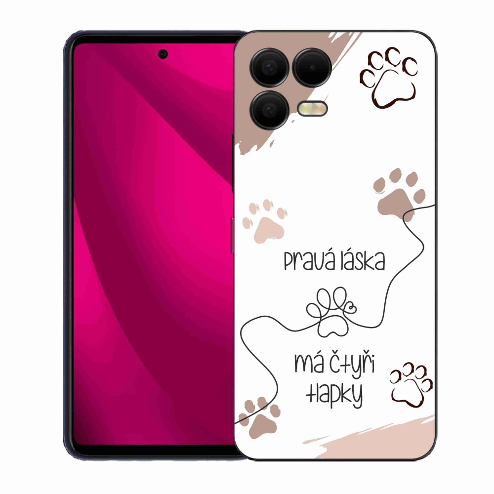 Gélový kryt mmCase na T-Mobile T Phone 3 Pro - psí motív 1 biele pozadie