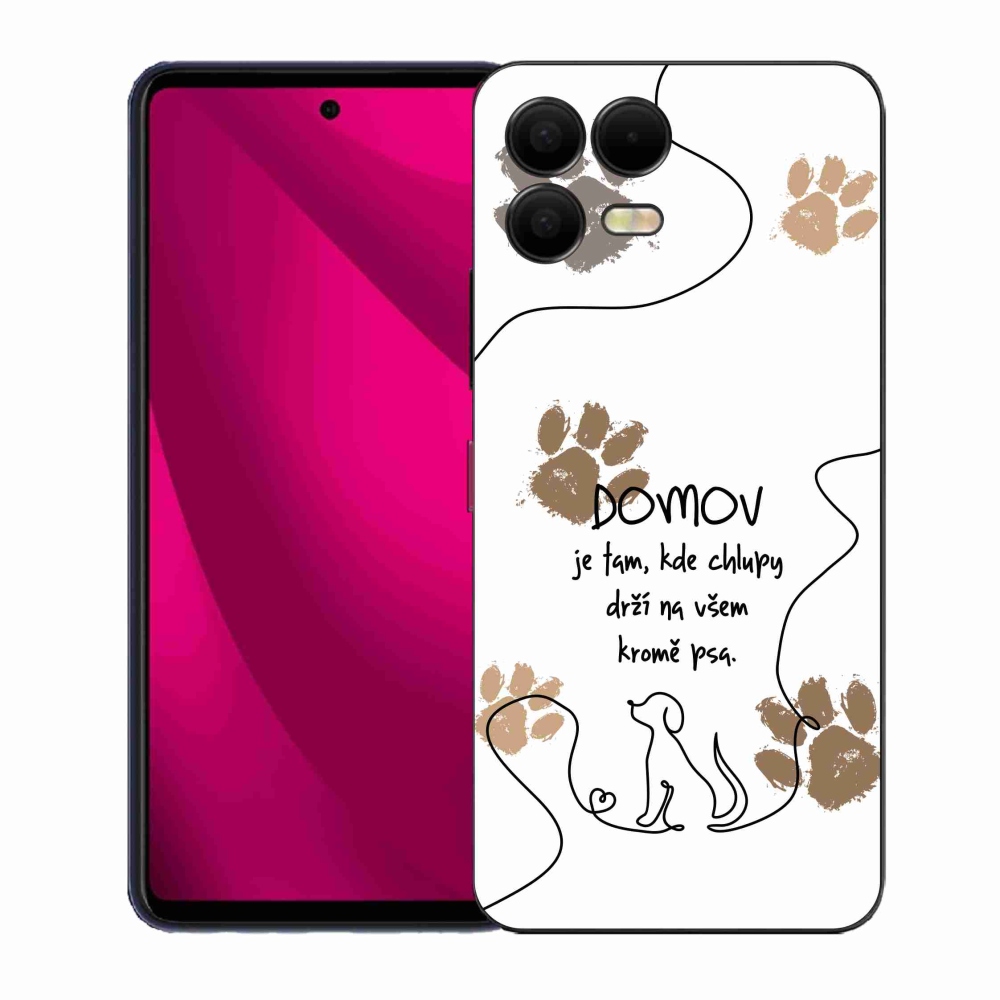 Gélový kryt mmCase na T-Mobile T Phone 3 Pro - psí motív biele pozadie