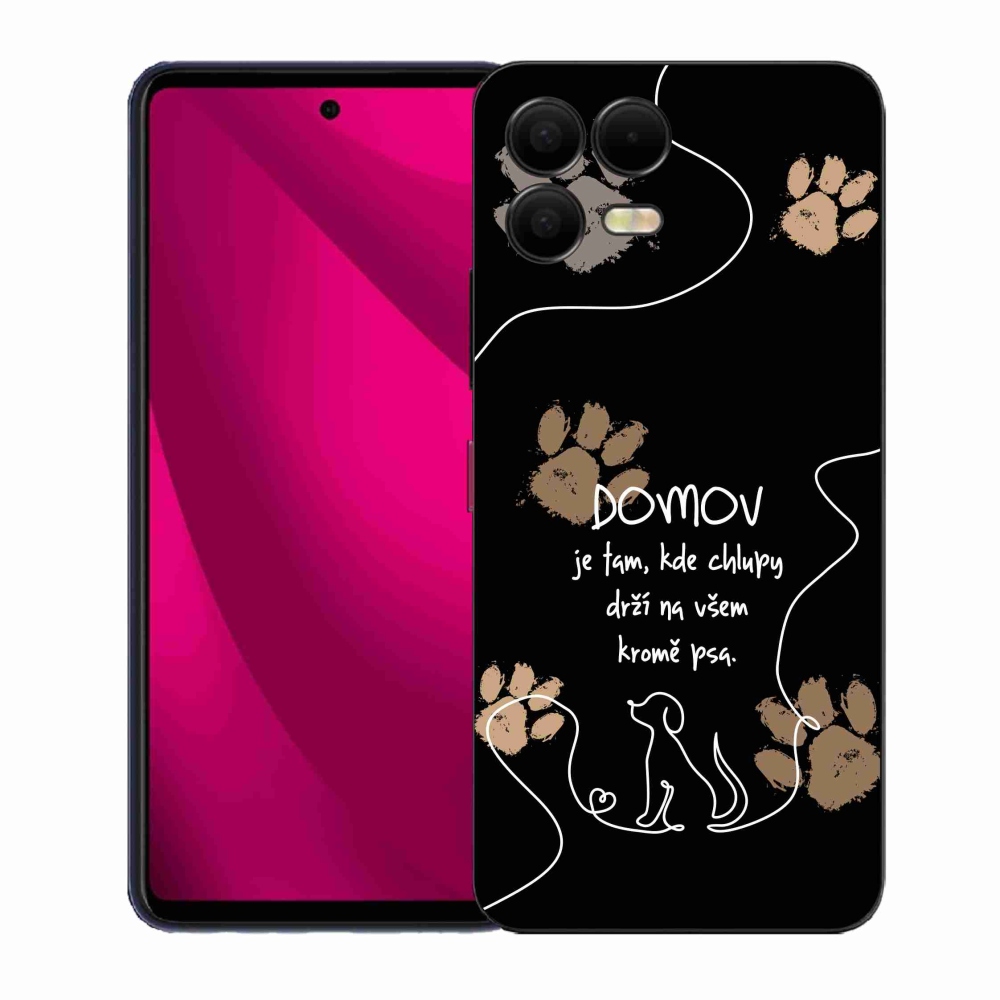 Gélový kryt mmCase na T-Mobile T Phone 3 Pro - psí motív čierne pozadie