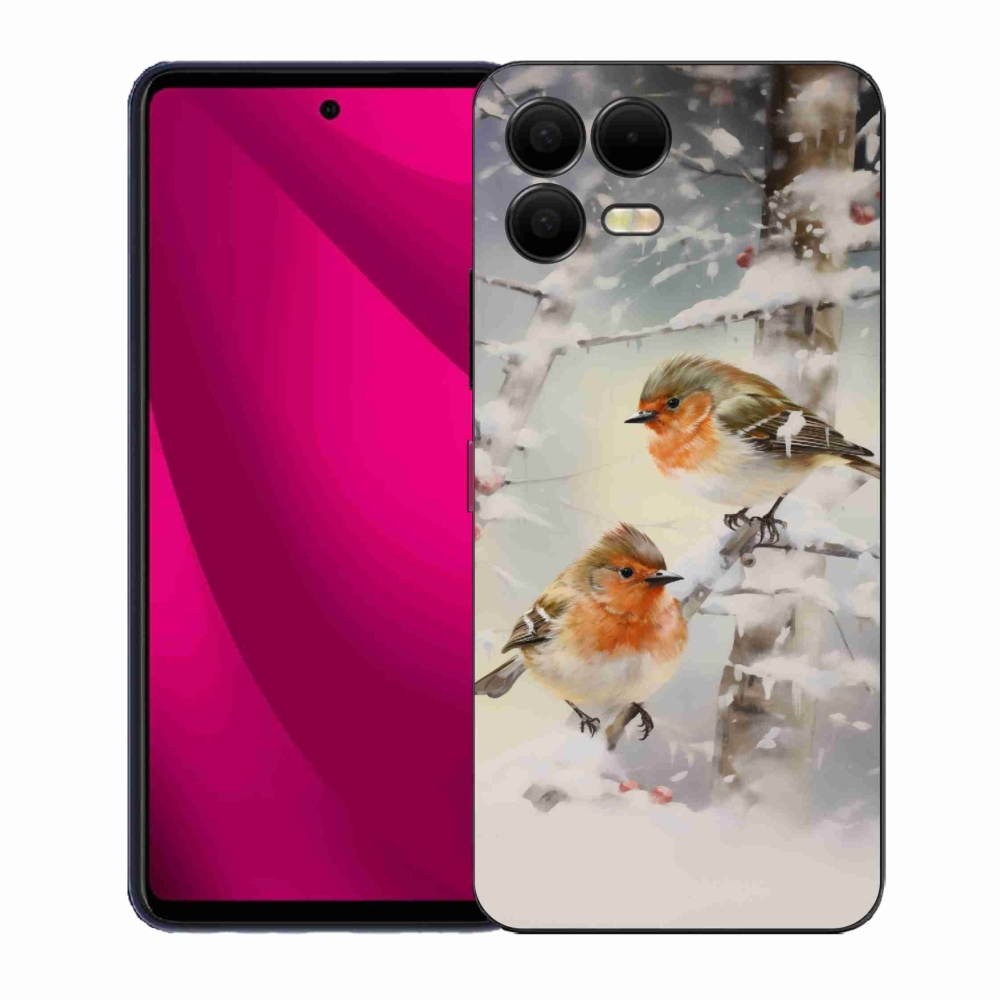 Gélový kryt mmCase na T-Mobile T Phone 3 Pro - vtáčiky v zime