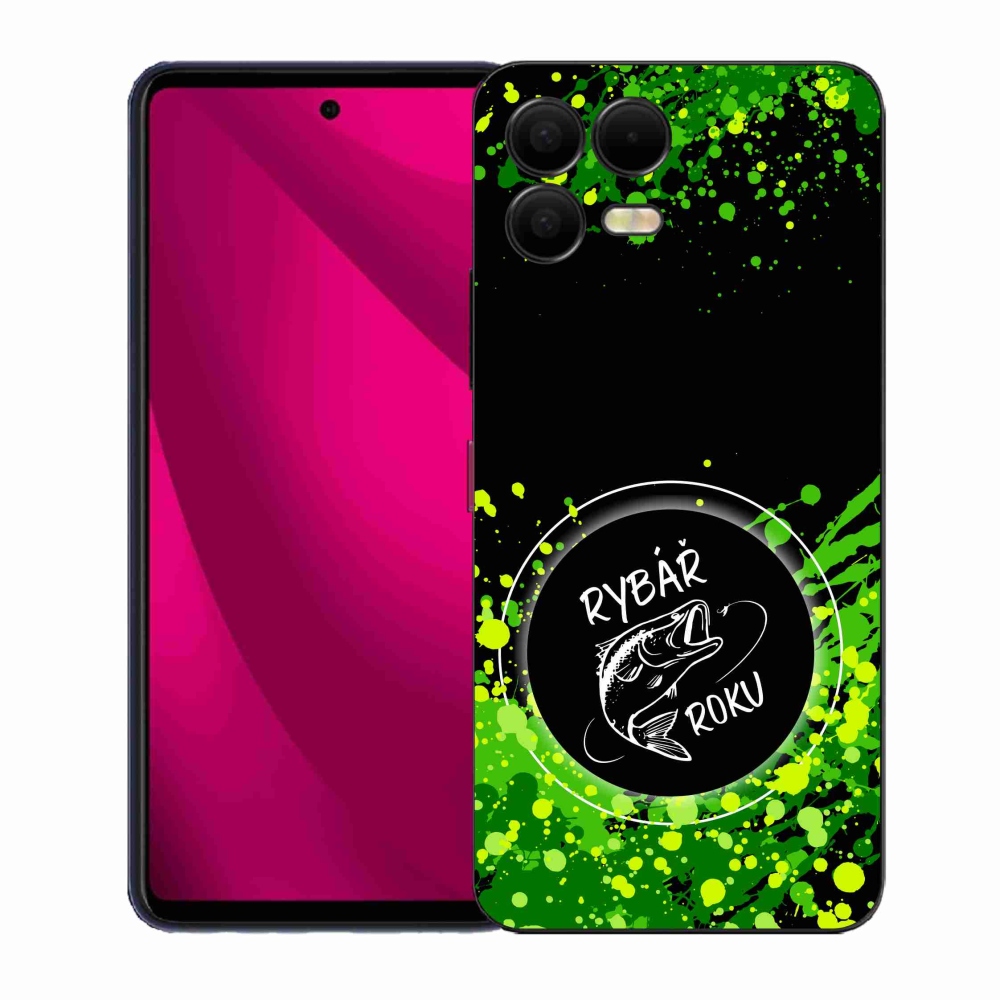 Gélový kryt mmCase na T-Mobile T Phone 3 Pro - rybár roka čierne pozadie