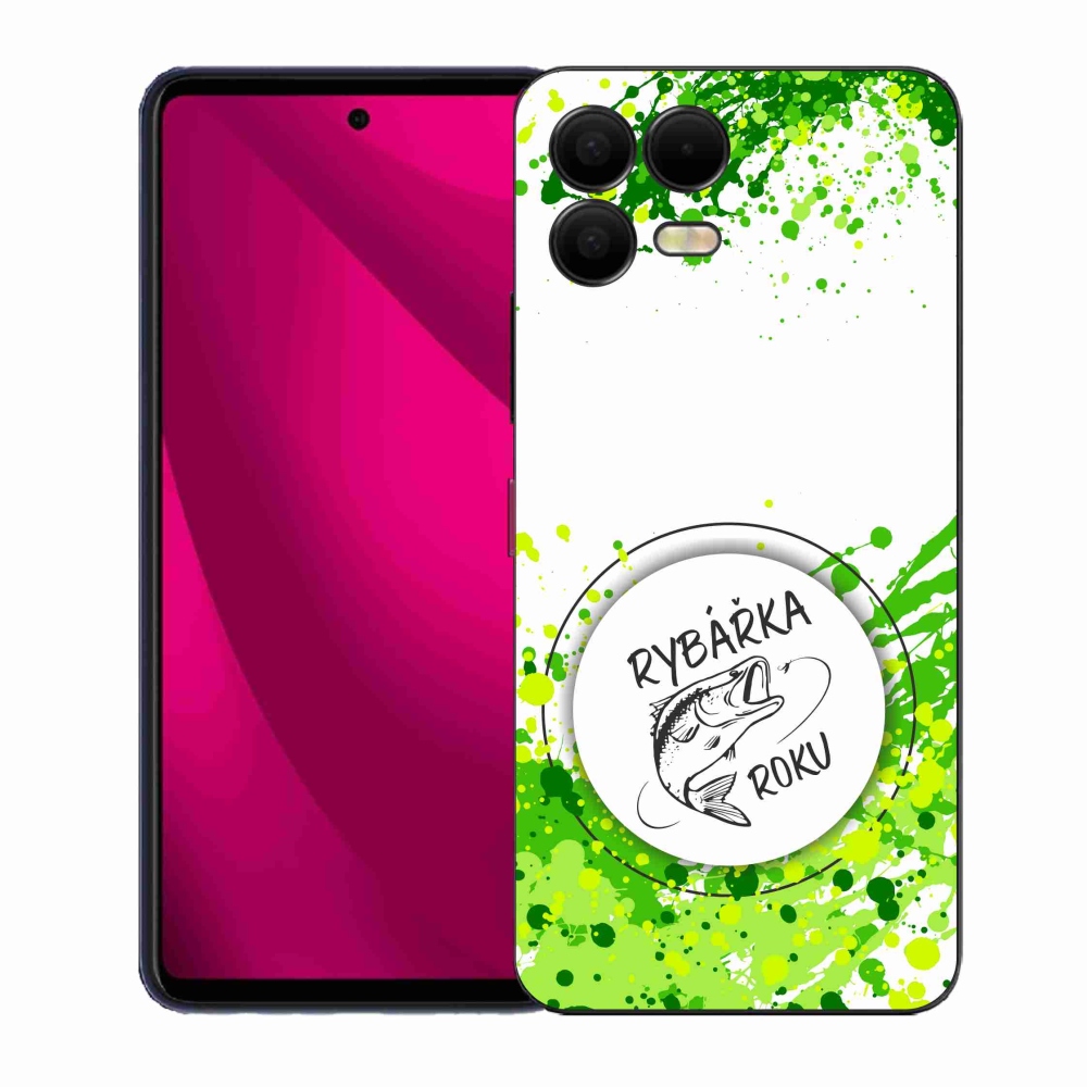 Gélový kryt mmCase na T-Mobile T Phone 3 Pro - rybárka roku biele pozadie