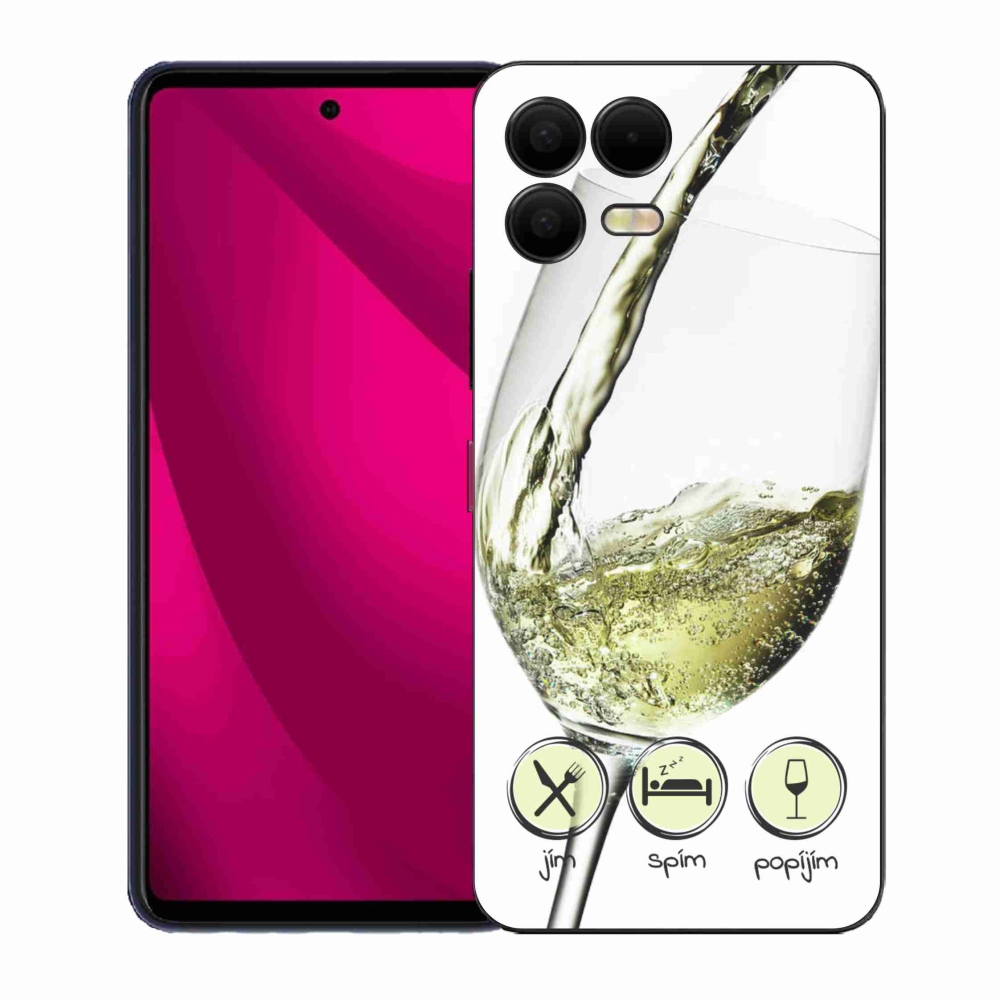 Gélový kryt mmCase na T-Mobile T Phone 3 Pro - pohár vína bielej