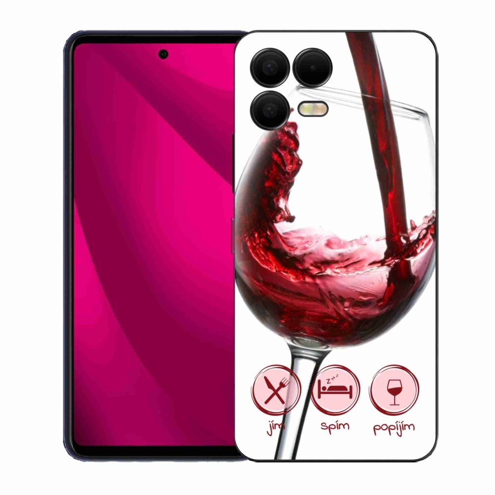 Gélový kryt mmCase na T-Mobile T Phone 3 Pro - pohár vína červené