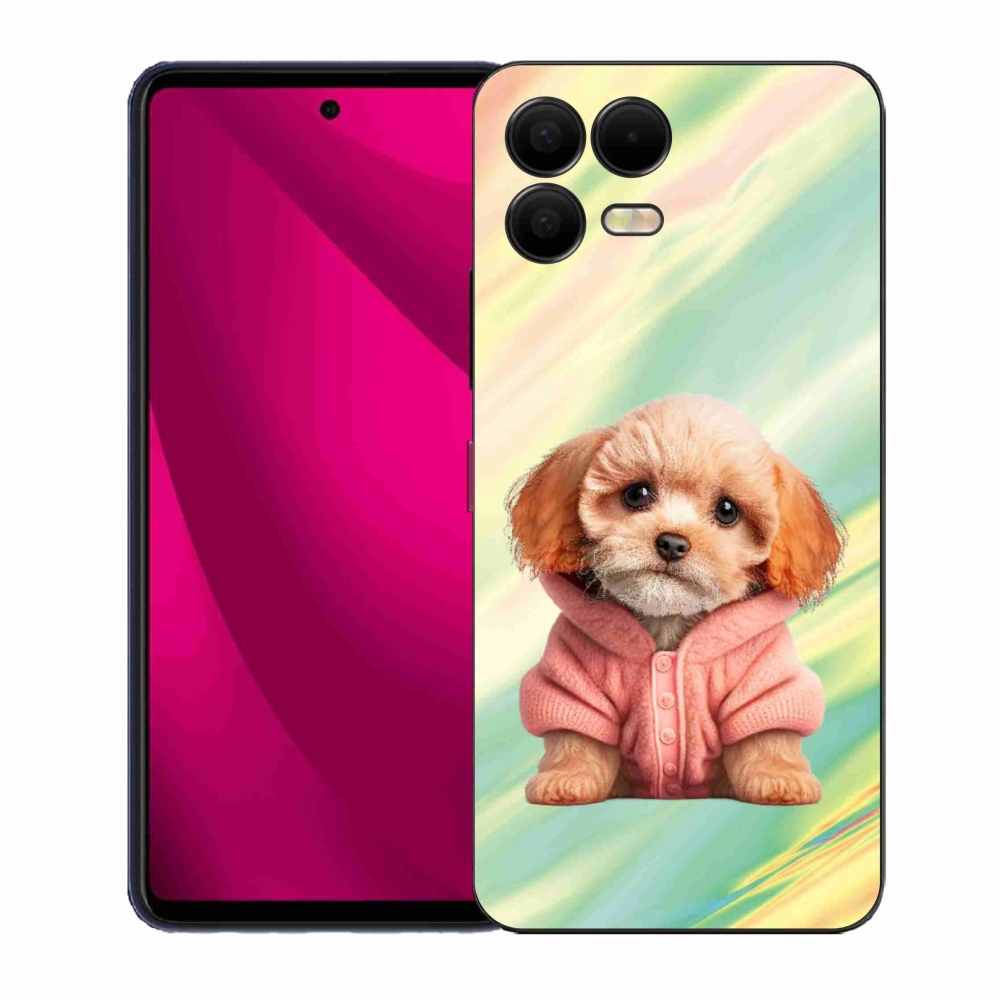 Gélový kryt mmCase na T-Mobile T Phone 3 Pro - šteňa vo svetri