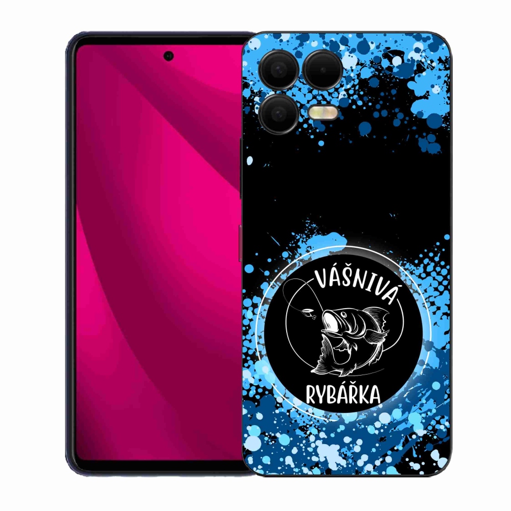 Gélový kryt mmCase na T-Mobile T Phone 3 Pro - vášnivá rybárka čierne pozadie