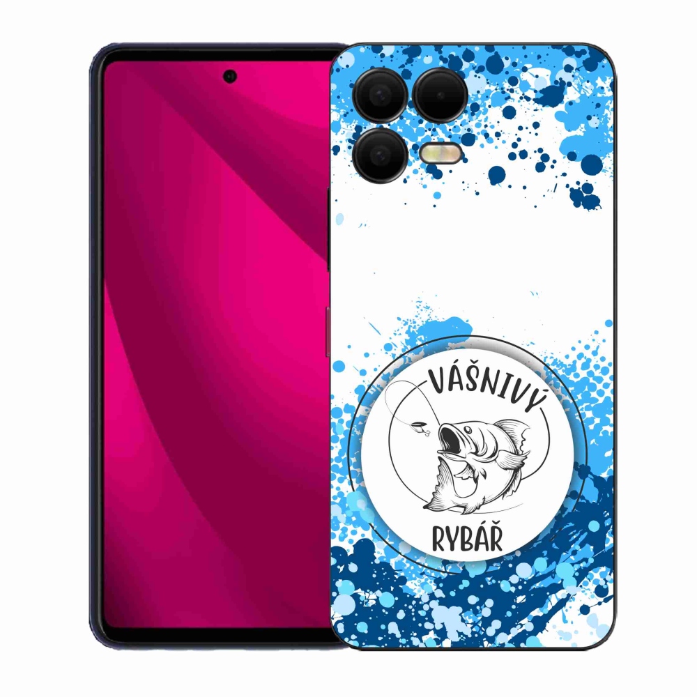 Gélový kryt mmCase na T-Mobile T Phone 3 Pro - vášnivý rybár biele pozadie