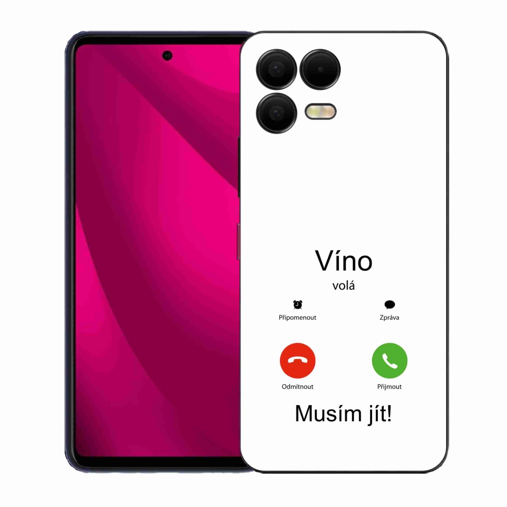 Gélový kryt mmCase na T-Mobile T Phone 3 Pro - víno volá biele pozadie