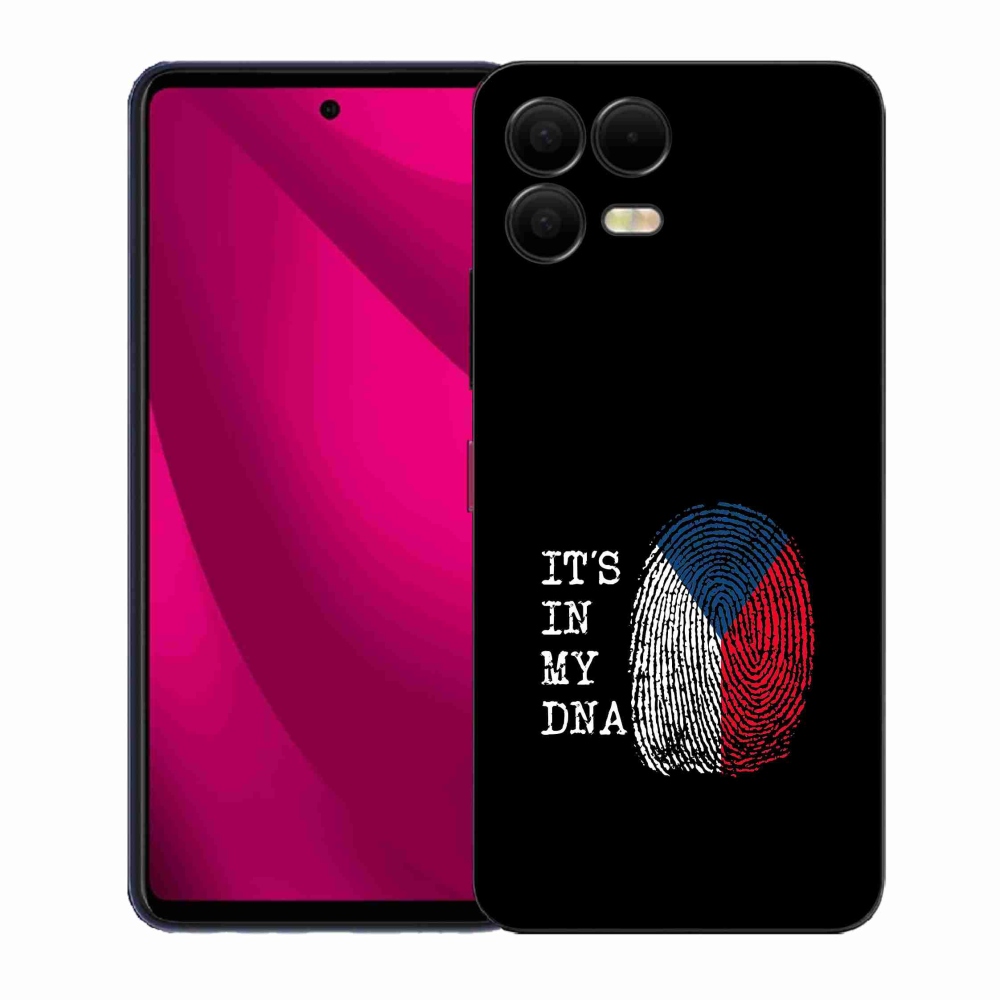 Gélový kryt mmCase na T-Mobile T Phone 3 Pro - vlajka odtlačok prsta čierne pozadie