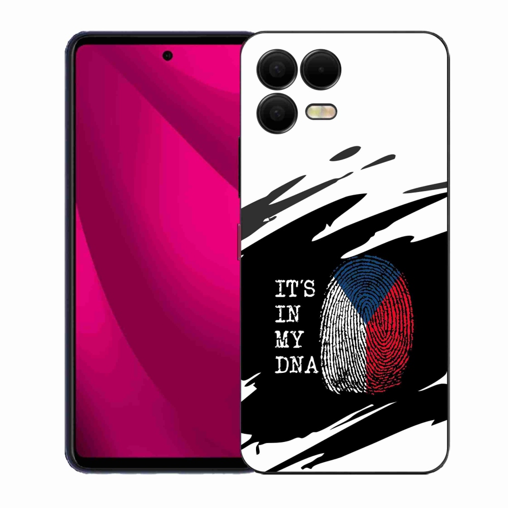 Gélový kryt mmCase na T-Mobile T Phone 3 Pro - vlajka odtlačok prsta čiernobiele pozadie