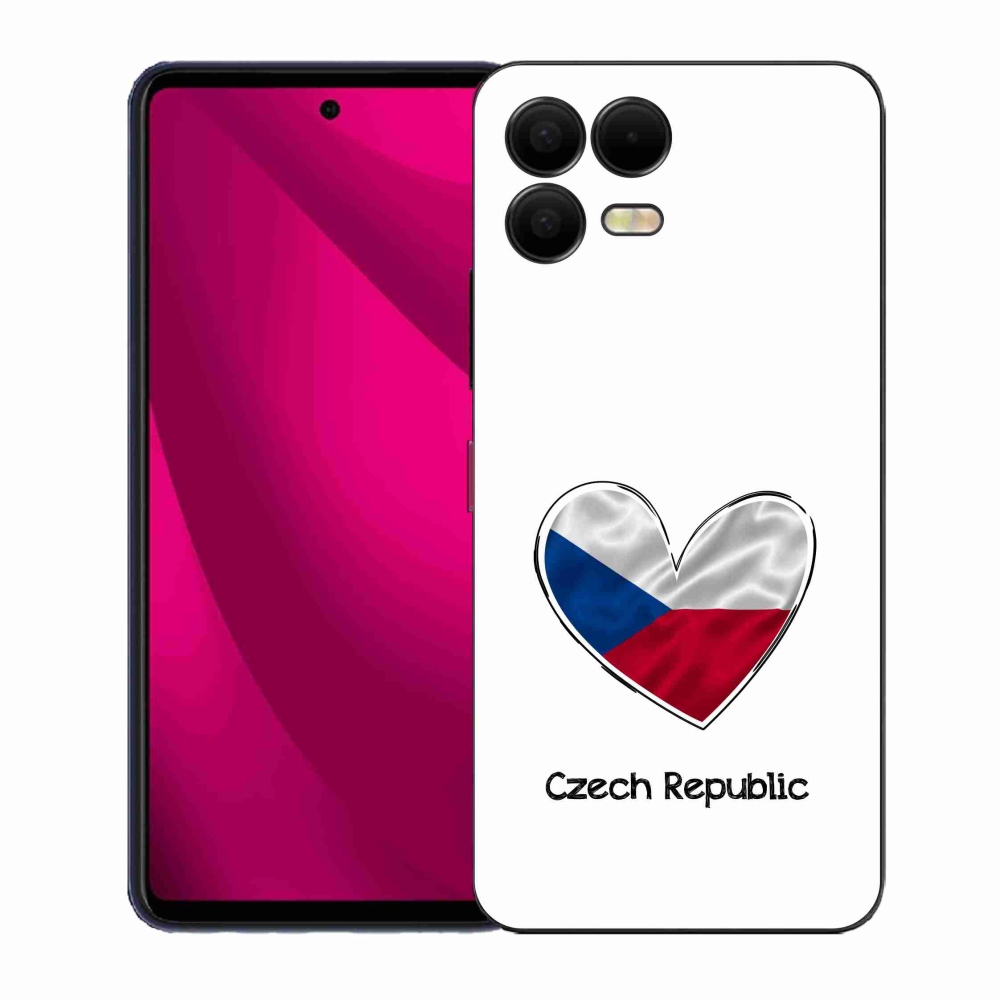 Gélový kryt mmCase na T-Mobile T Phone 3 Pro - vlajka srdca biele pozadie