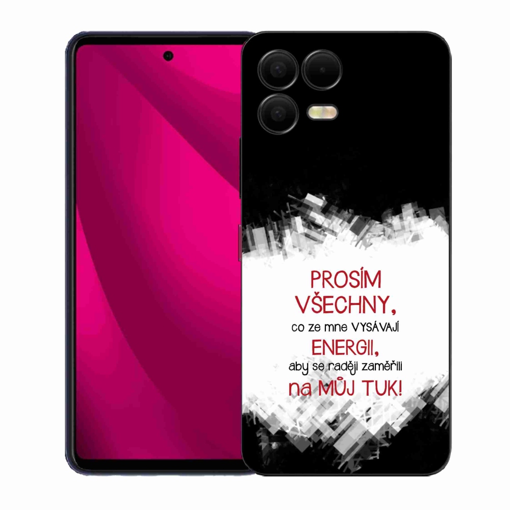 Gélový kryt mmCase na T-Mobile T Phone 3 Pro - vtipný text 1 červený