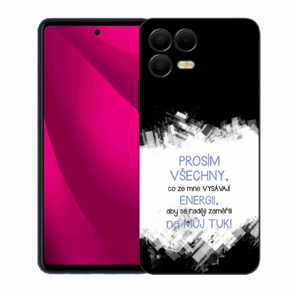 Gélový kryt mmCase na T-Mobile T Phone 3 Pro - vtipný text 1 modrý