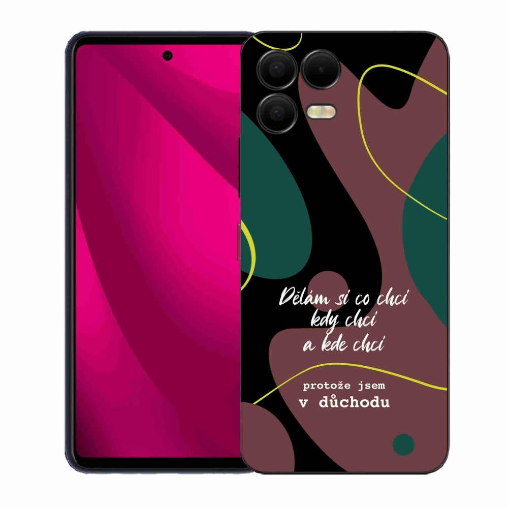 Gélový kryt mmCase na T-Mobile T Phone 3 Pro - vtipný text 10 čierne pozadie