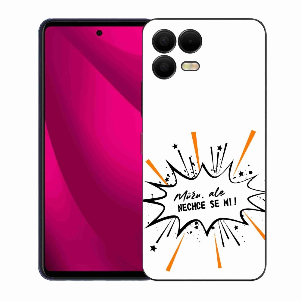 Gélový kryt mmCase na T-Mobile T Phone 3 Pro - vtipný text 11 biele pozadie