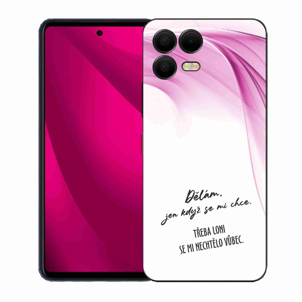 Gélový kryt mmCase na T-Mobile T Phone 3 Pro - vtipný text 12 biele pozadie