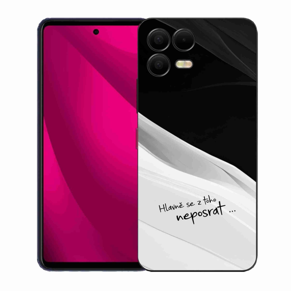 Gélový kryt mmCase na T-Mobile T Phone 3 Pro - vtipný text 13 bieločierne pozadie