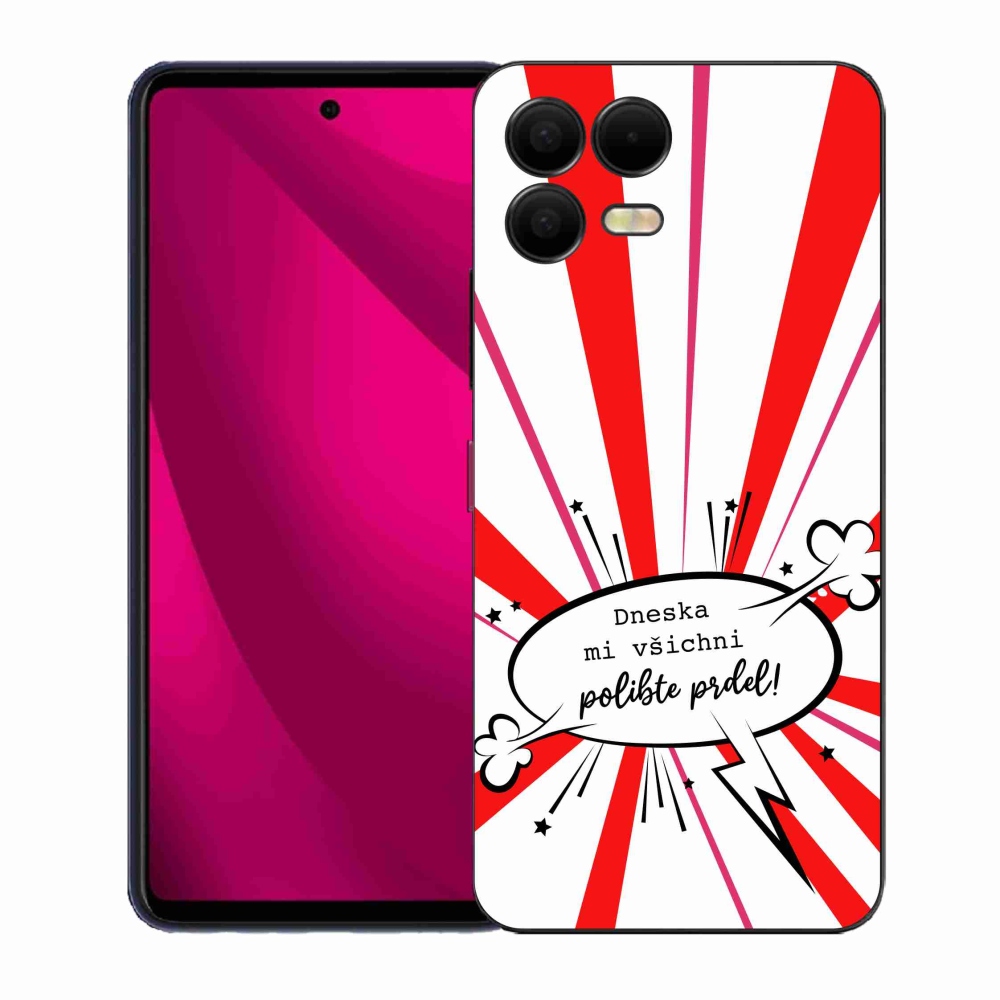 Gélový kryt mmCase na T-Mobile T Phone 3 Pro - vtipný text 15 biele pozadie