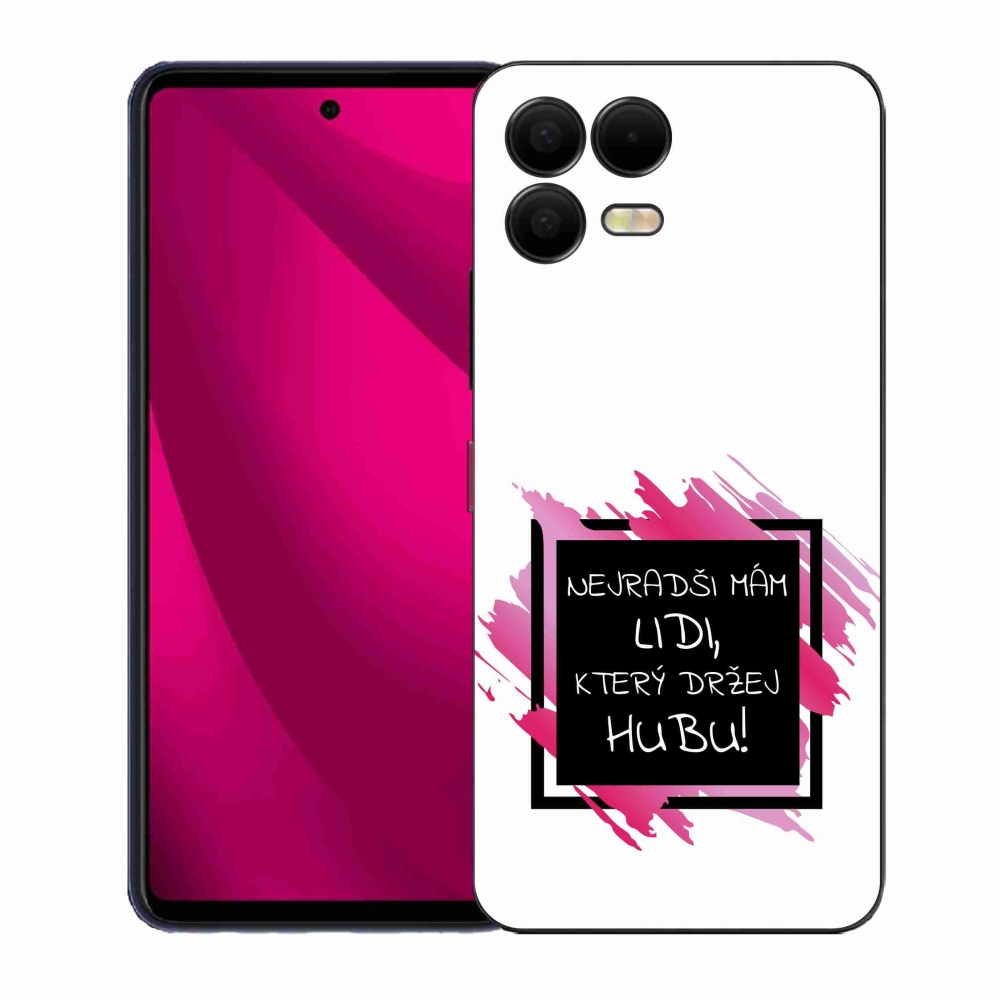 Gélový kryt mmCase na T-Mobile T Phone 3 Pro - vtipný text 7 čiernobiele pozadie