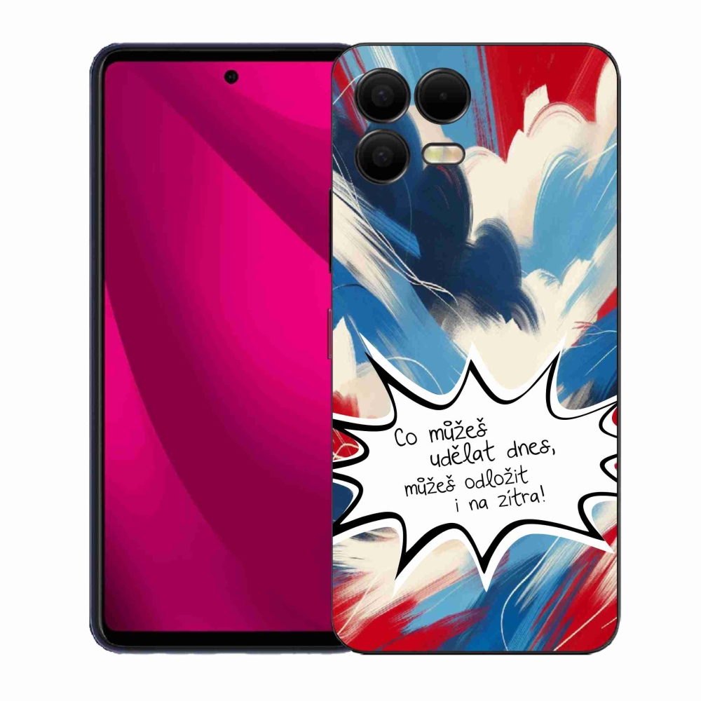 Gélový kryt mmCase na T-Mobile T Phone 3 Pro - vtipný text 9 biele pozadie