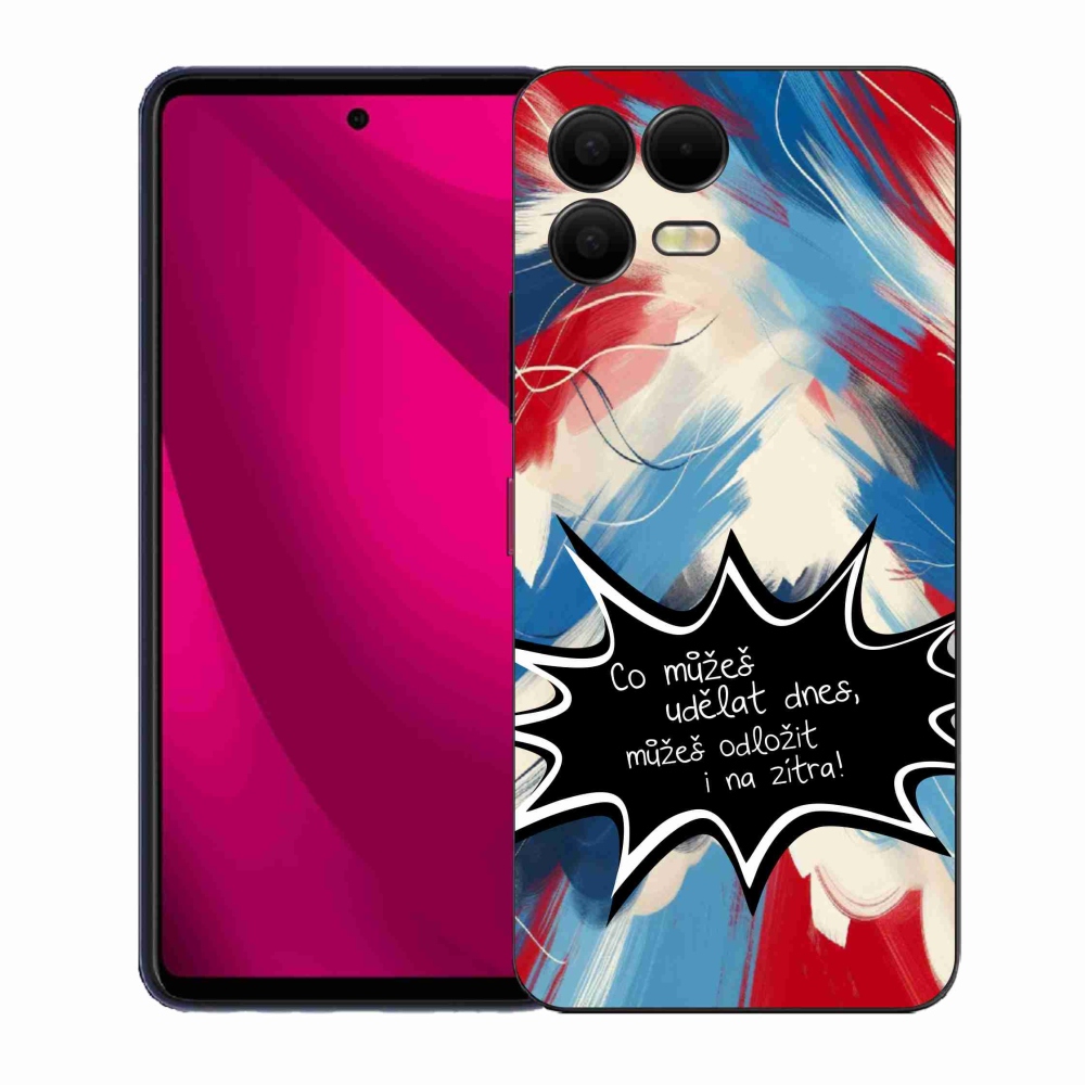 Gélový kryt mmCase na T-Mobile T Phone 3 Pro - vtipný text 9 čierne pozadie