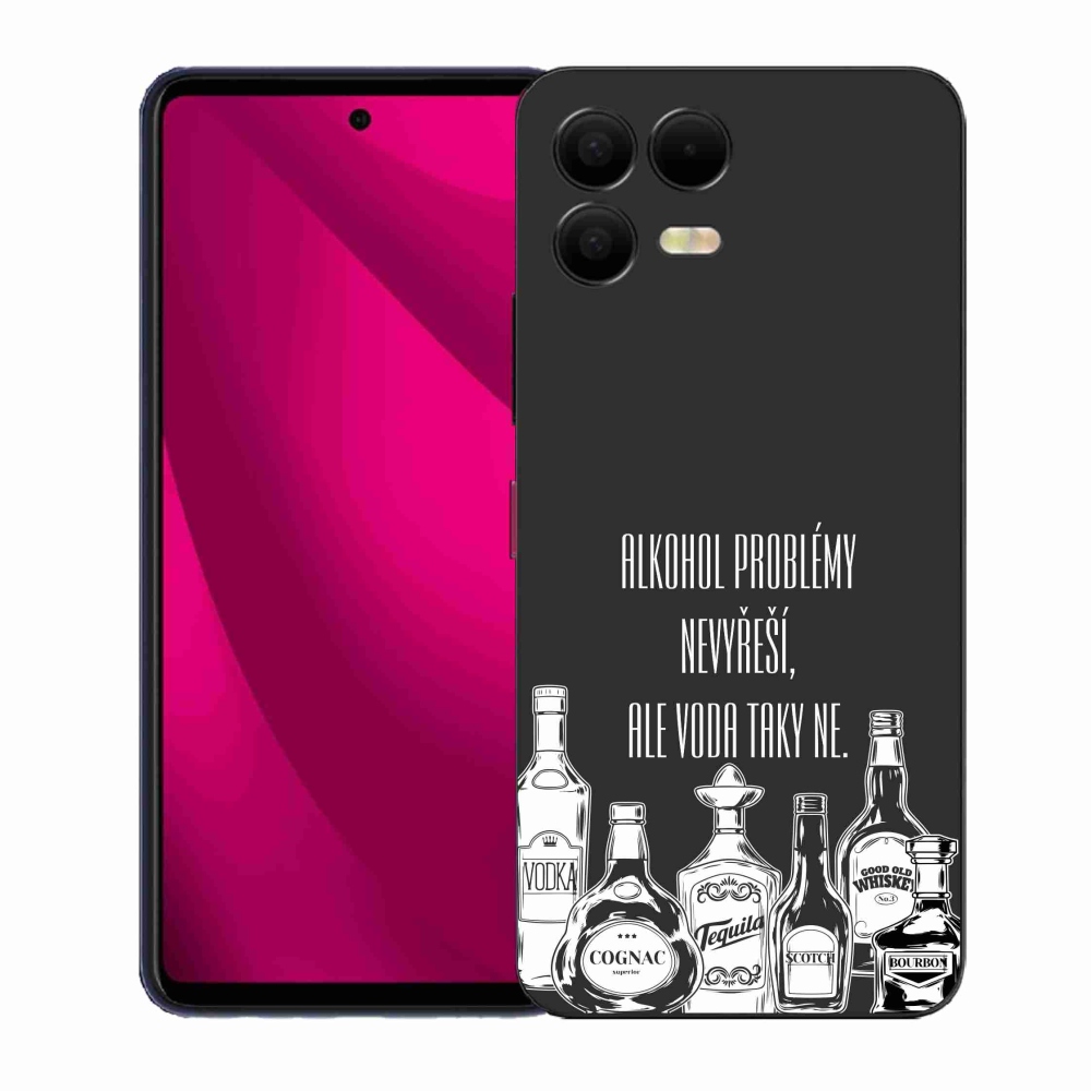 Gélový kryt mmCase na T-Mobile T Phone 3 Pro - vtipný text čierne pozadie