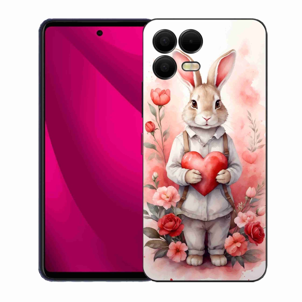 Gélový kryt mmCase na T-Mobile T Phone 3 Pro - zajac so srdiečkom