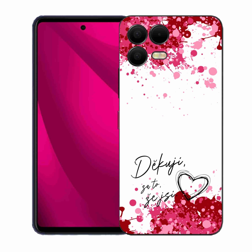 Gélový kryt mmCase na T-Mobile T Phone 3 Pro - zamilovaný text 2 biele pozadie