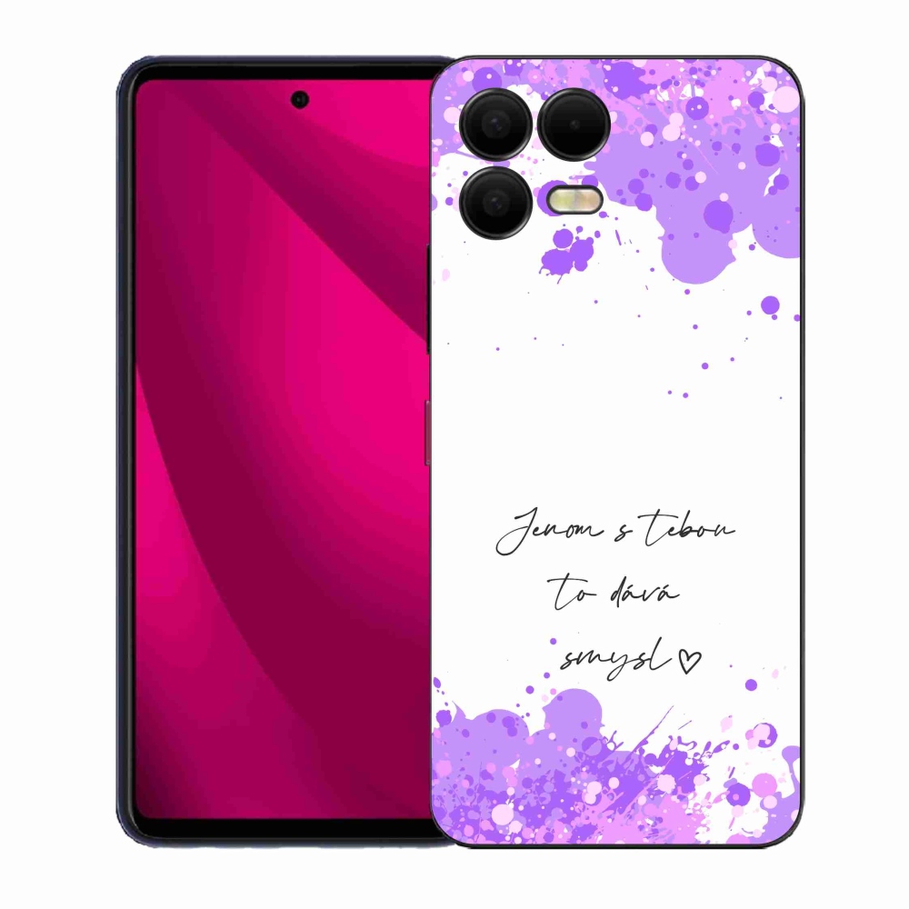 Gélový kryt mmCase na T-Mobile T Phone 3 Pro - zamilovaný text biele pozadie