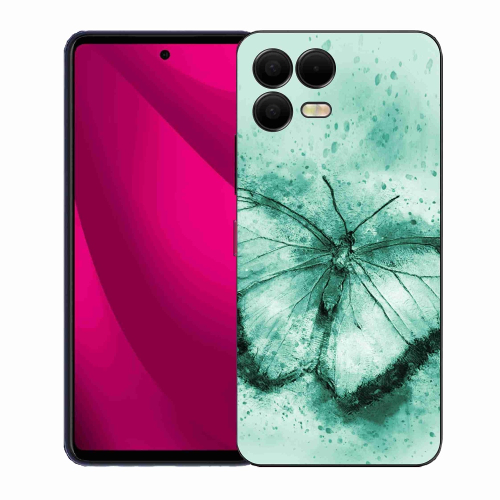 Gélový kryt mmCase na T-Mobile T Phone 3 Pro - zelený motýľ