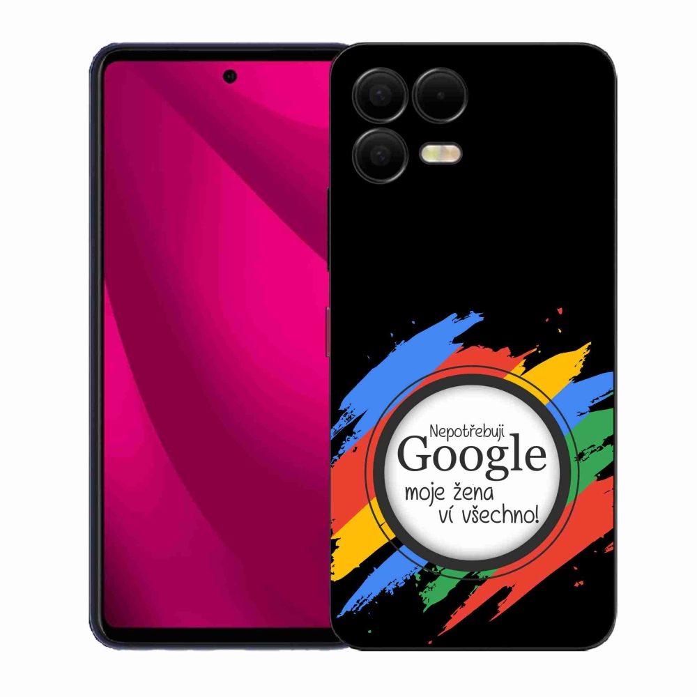 Gélový kryt mmCase na T-Mobile T Phone 3 Pro - žena vie všetko čierne pozadie