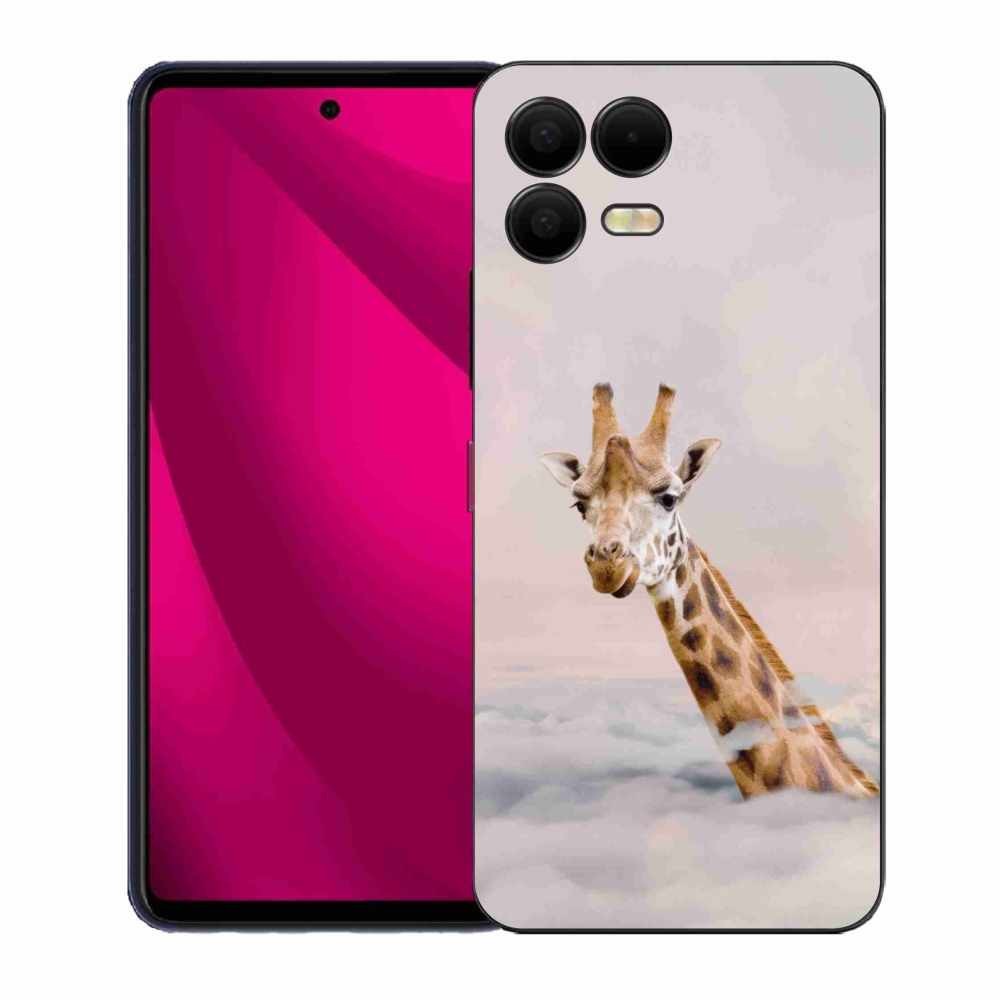 Gélový kryt mmCase na T-Mobile T Phone 3 Pro - žirafa v oblakoch