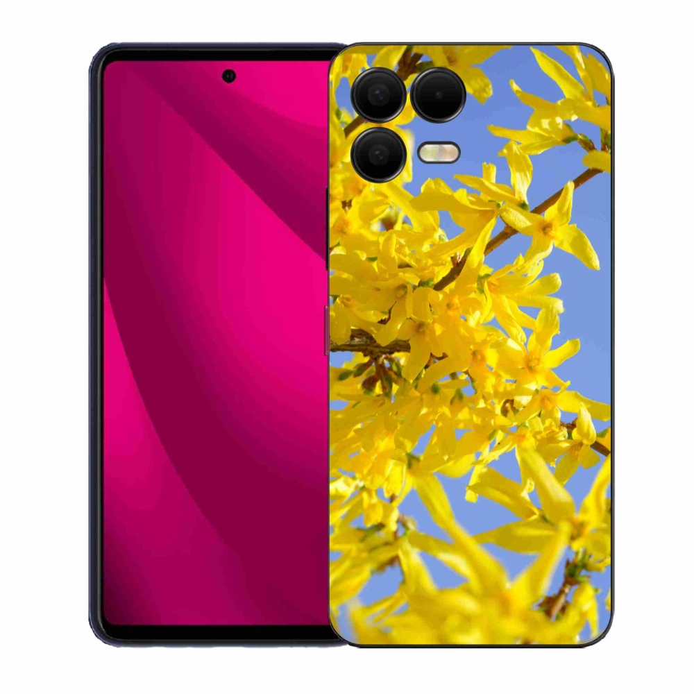 Gélový kryt mmCase na T-Mobile T Phone 3 Pro - žlté kvety