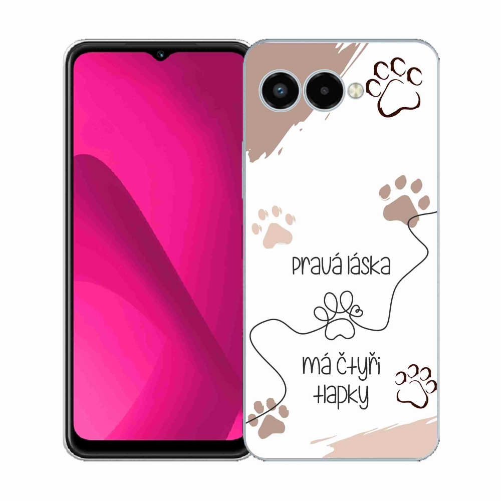 Gélový kryt mmCase na T-Mobile T Phone 3 - psí motív 1 biele pozadie