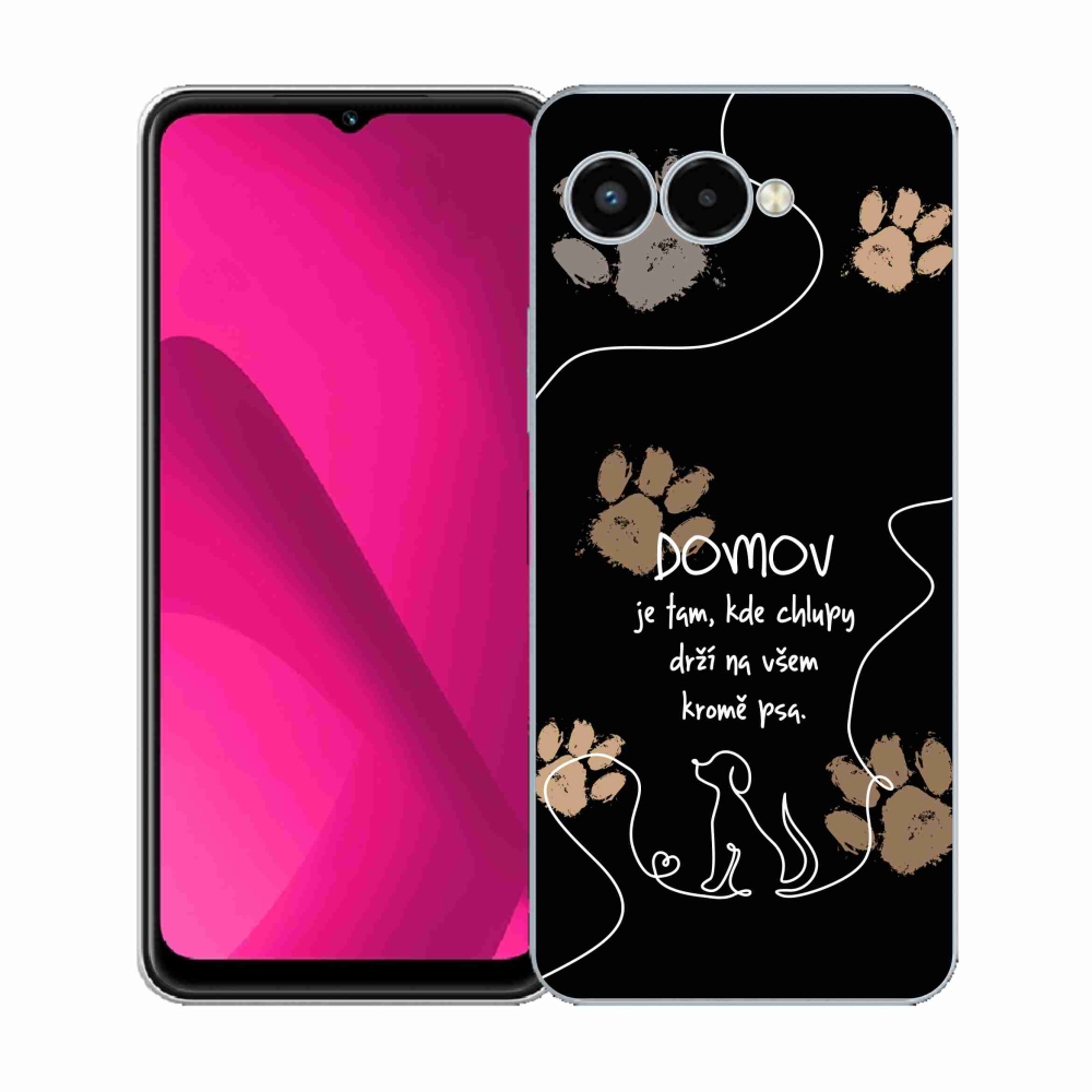 Gélový kryt mmCase na T-Mobile T Phone 3 - psí motív čierne pozadie