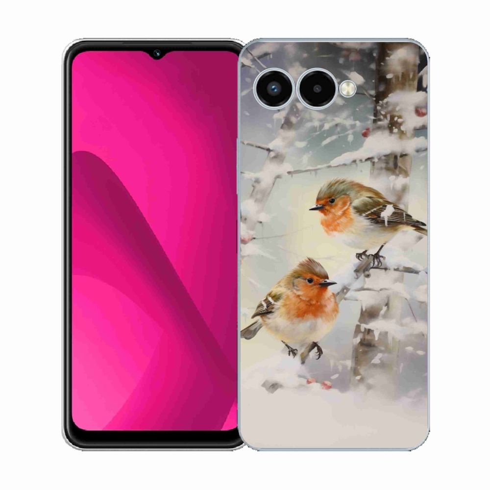 Gélový kryt mmCase na T-Mobile T Phone 3 - vtáčiky v zime