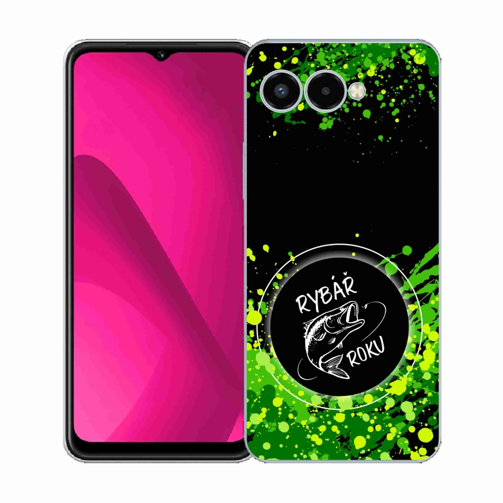 Gélový kryt mmCase na T-Mobile T Phone 3 - rybár roku čierne pozadie