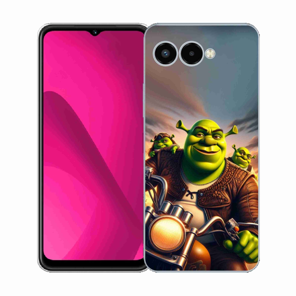 Gélový kryt mmCase na T-Mobile T Phone 3 - shrek na motorke