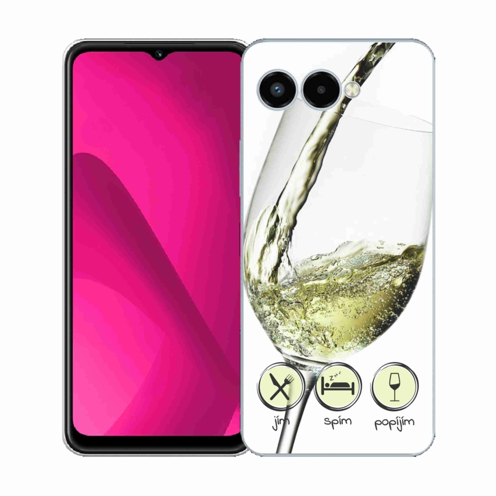Gélový kryt mmCase na T-Mobile T Phone 3 - pohár vína bielej