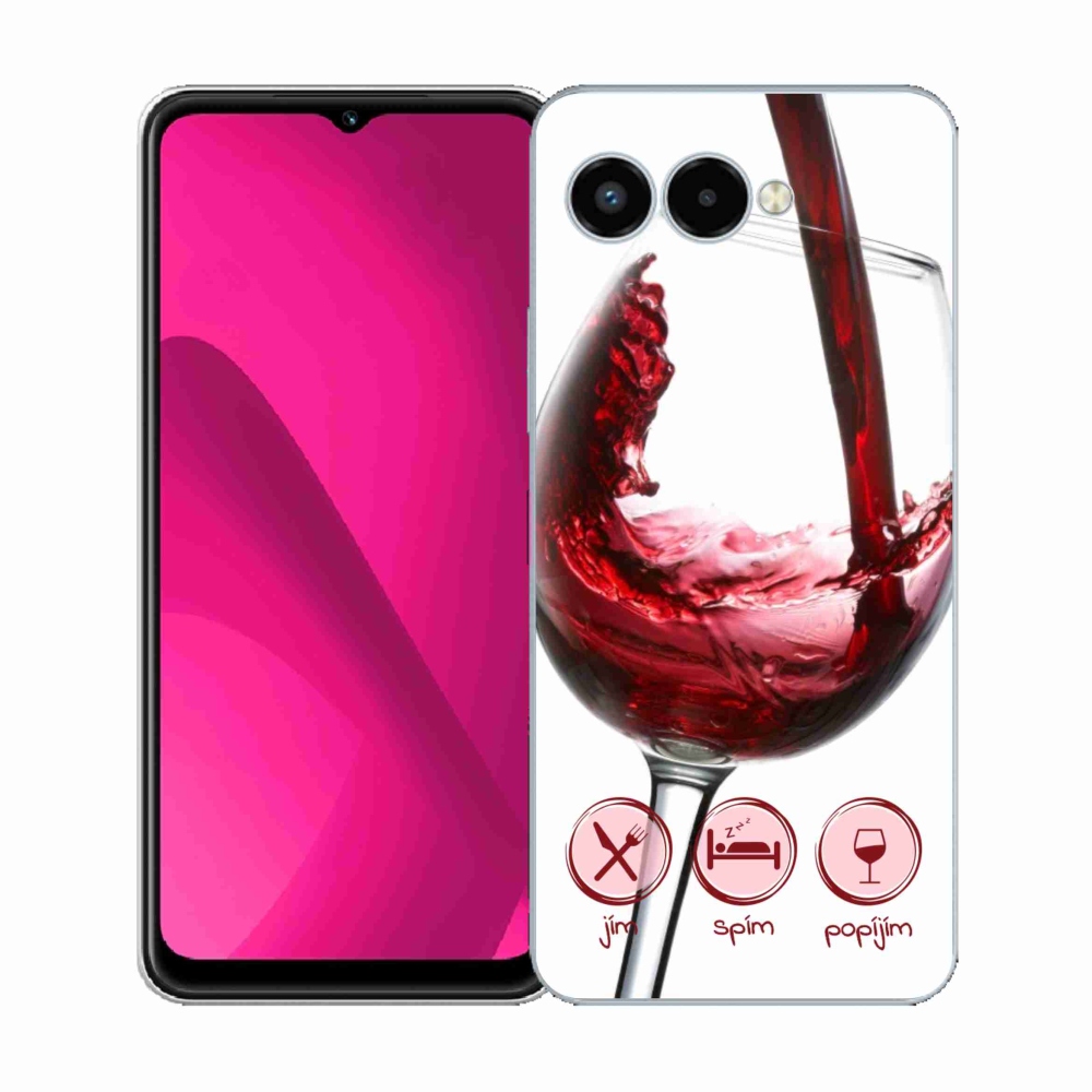 Gélový kryt mmCase na T-Mobile T Phone 3 - pohár vína červené
